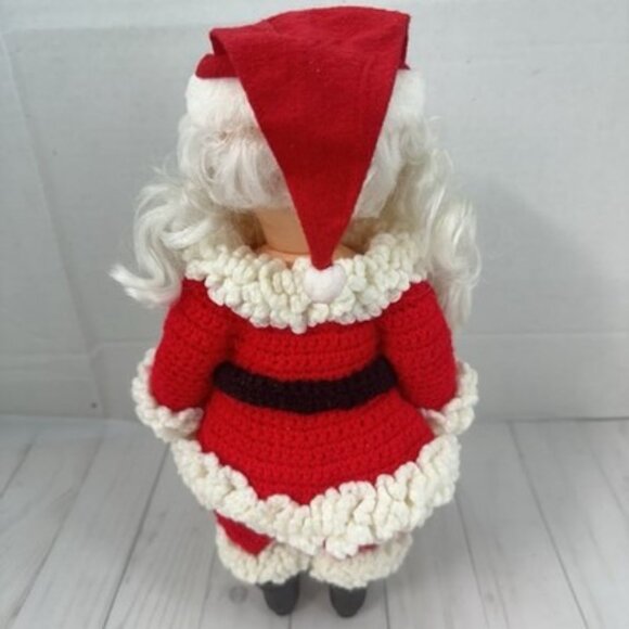 Vintage Crochet Mr. and Mrs. Santa Claus Doll Crocheted Outfits 14" - Picture 4 of 16